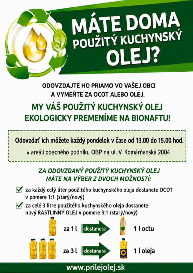 Použité kuchynské oleje, tuky 